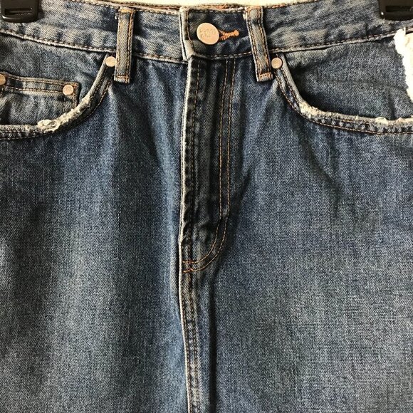 Zara Authentic Denim by Trafaluc Mini Skirt With Side Striping - Picture 8 of 14